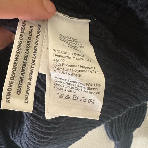 J Crew Dark Blue Chunky Knit Women's Cardigan Sweater Layering Fall Size XS - Picture 5 of 6